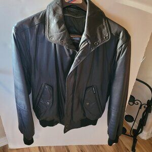 Vintage 1980s Members Only Leather Bomber Jacket